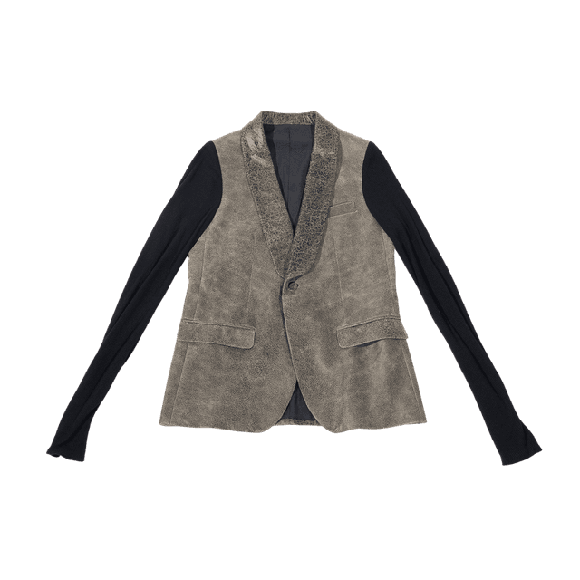 Tuxedo Jacket in Green Lambskin by Thelonious Stokes